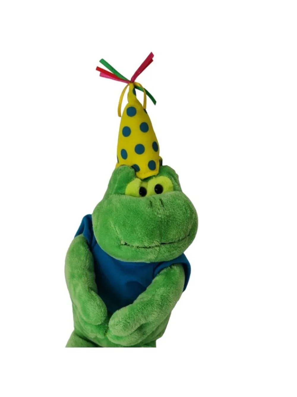 1994 Vintage The Petting Zoo Happy Birthday Green Frog Plush Stuffed Animal 19